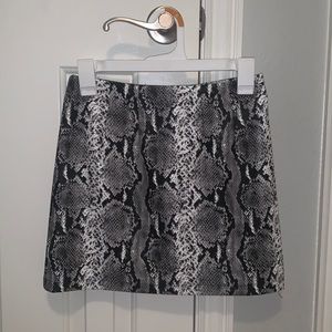Snakeskin mini skirt